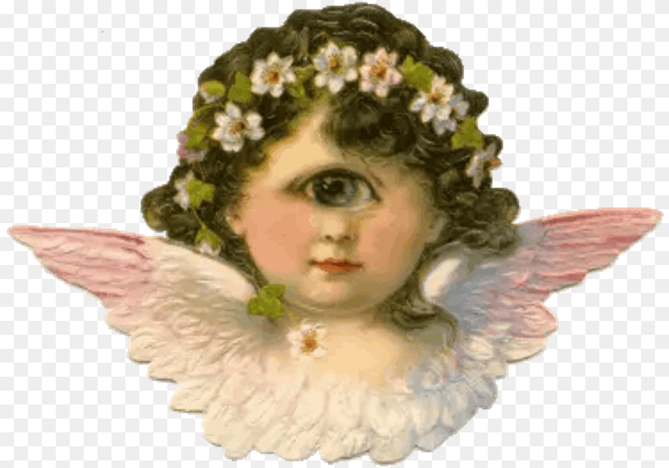 Victorian Angel Cherub Head And Wings Painting, Adult, Bride, Female, Person Free Png Download