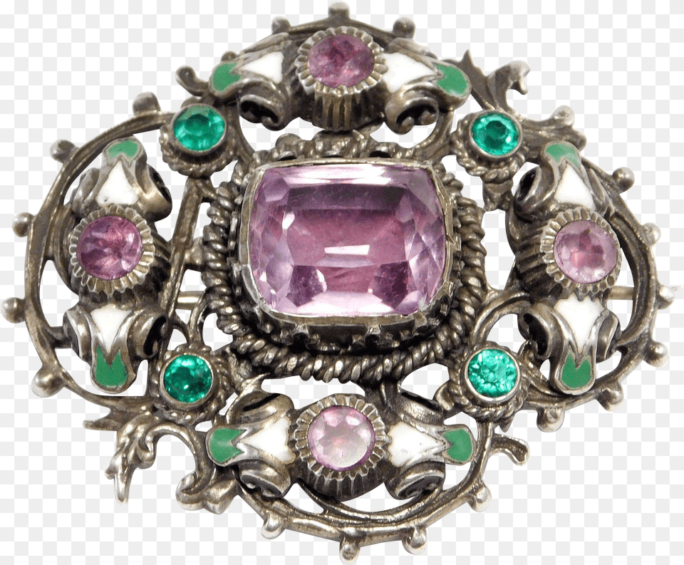 Victorian Austro Hungarian Amethyst Amp Enamel Brooch Amethyst, Accessories, Jewelry, Gemstone, Chandelier Free Png Download