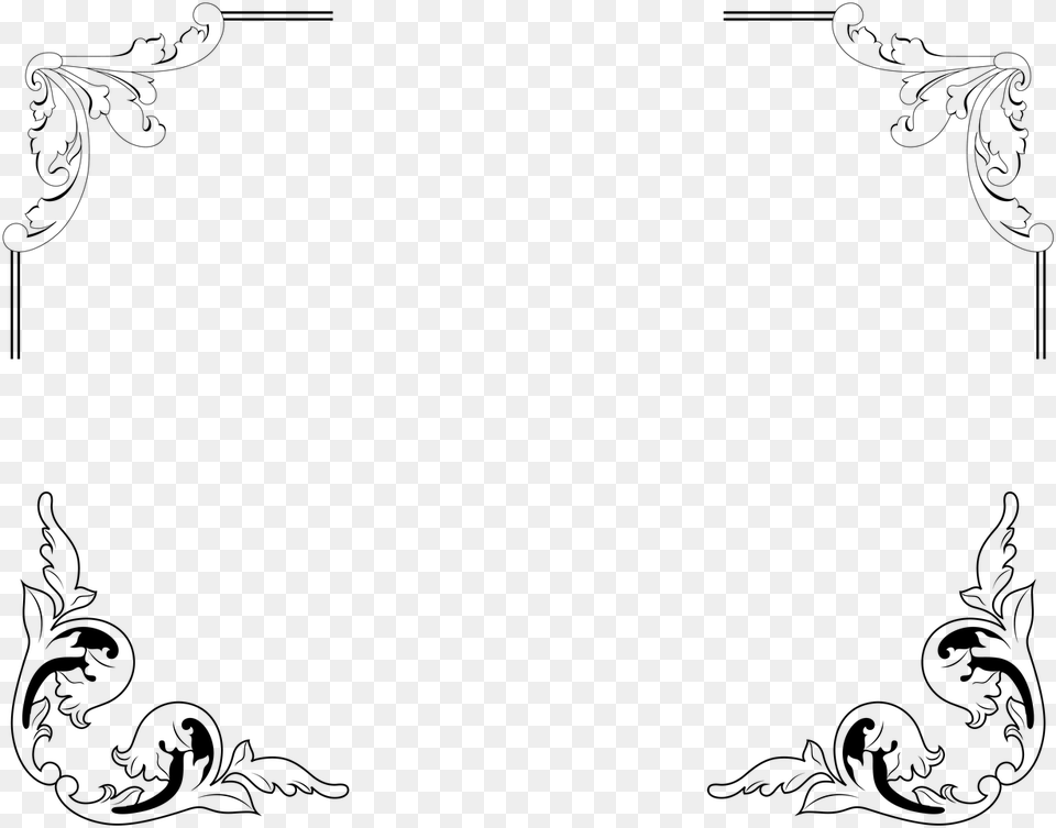 Victorian Border Frame Picture Border Frame Art, Gray Free Png