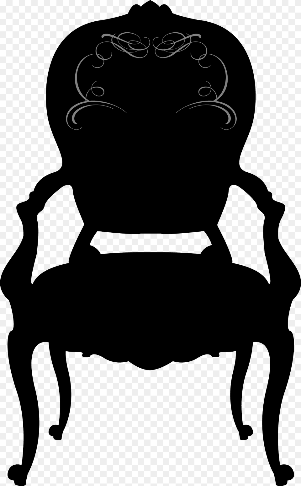 Victorian Chair Silhouette, Stencil, Animal, Kangaroo, Mammal Free Png Download