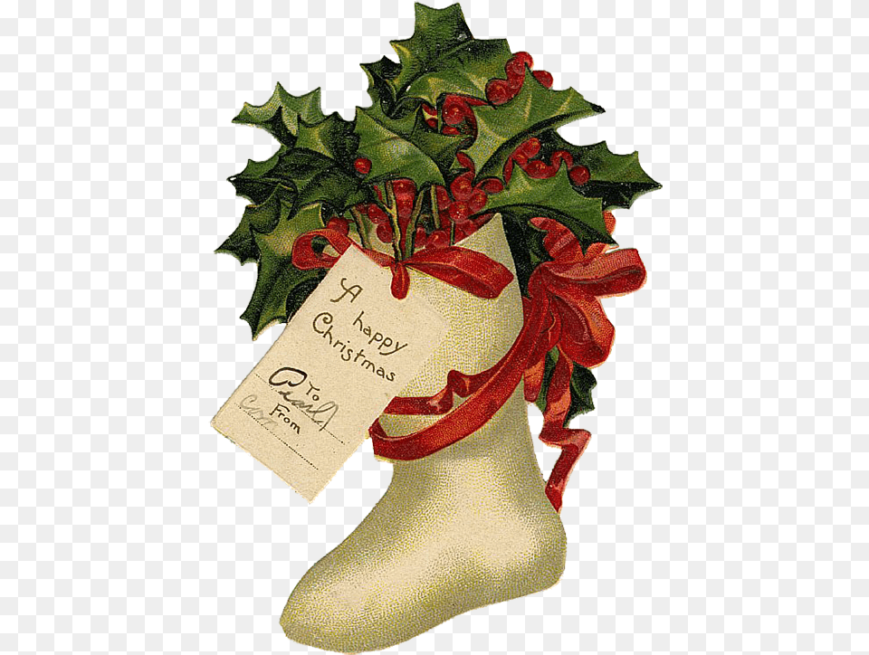 Victorian Christmas Card Stocking, Christmas Decorations, Festival, Adult, Wedding Png Image