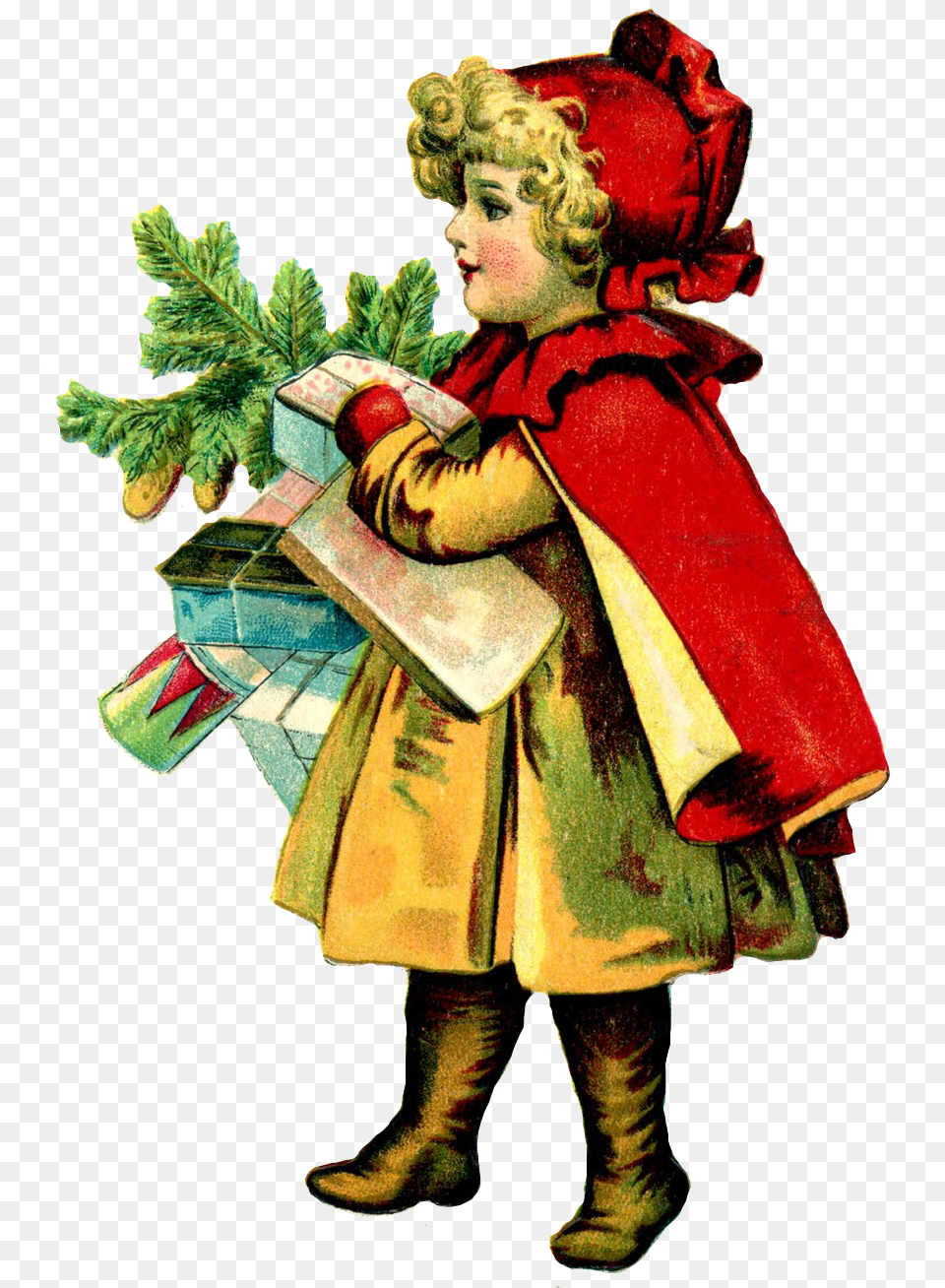 Victorian Christmas Images Clip Art Happy Holidays, Clothing, Coat, Person, Face Free Png Download