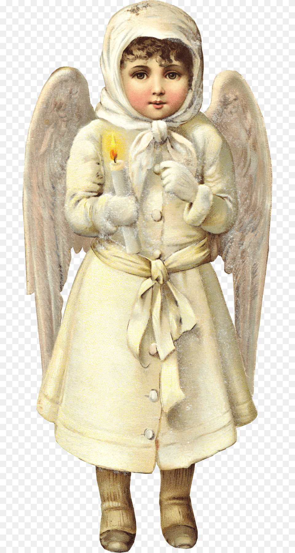 Victorian Christmas Snow Angel Graphic Christmas Die Cut Victorian Angel, Baby, Person, Face, Head Free Png Download