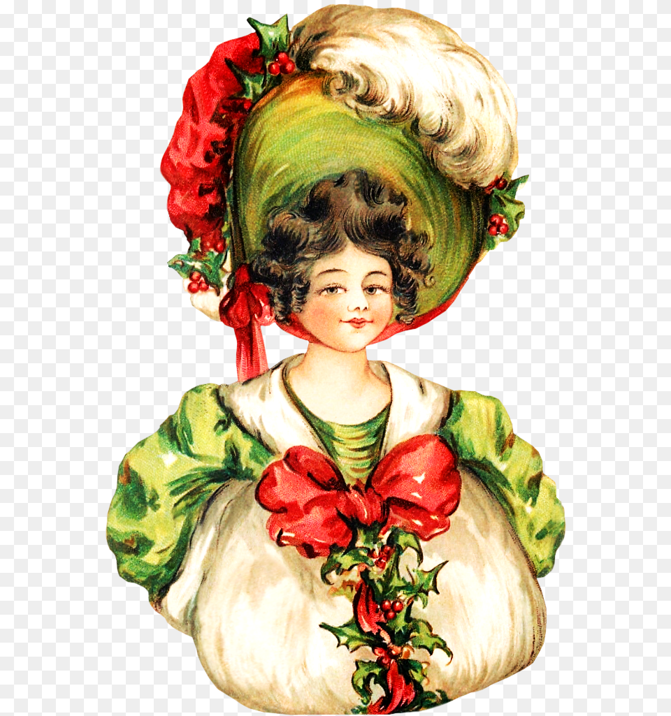 Victorian Christmas Woman Clipart Portable Network Graphics, Hat, Clothing, Wedding, Person Free Transparent Png