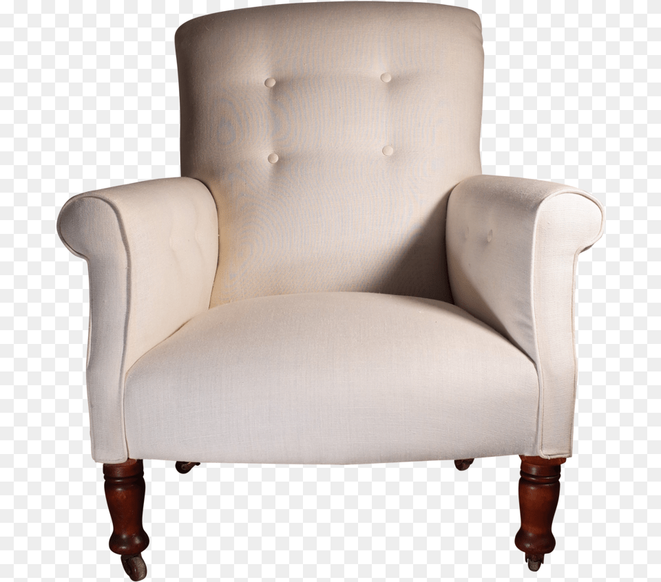 Victorian Country House Button Back Armchair In Off White Club Chair, Furniture Free Png Download