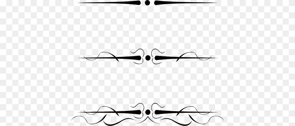 Victorian Decorative Underlines Vector Clip Art, Gray Png