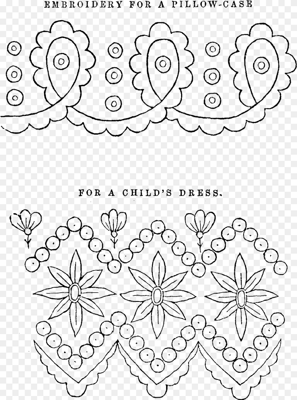 Victorian Embroidery Patterns Embroidery, Blackboard, Pattern, Art, Floral Design Free Png Download