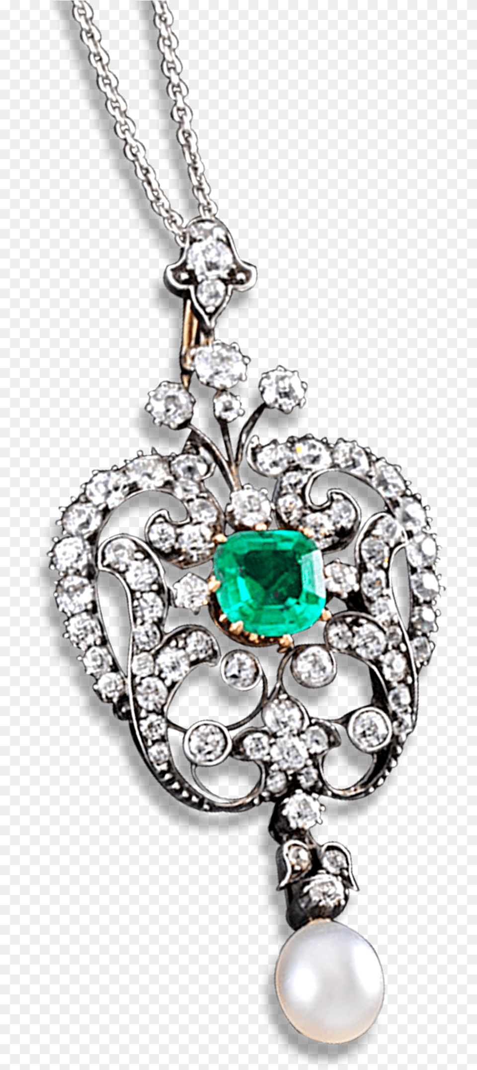 Victorian Emerald Diamond And Pearl Pendant Locket, Accessories, Jewelry, Necklace, Gemstone Png