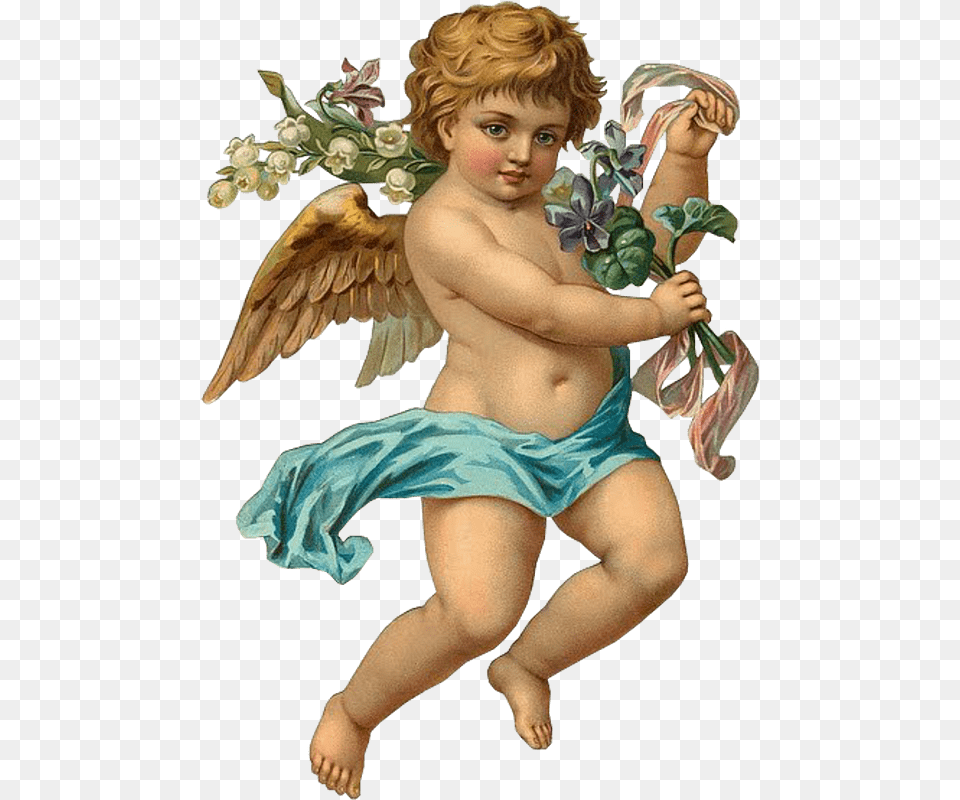 Victorian Era Cherub Angel Vintage Illustration, Baby, Person, Art, Painting Png