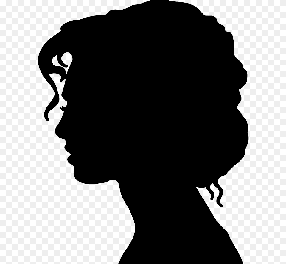 Victorian Era Silhouette Female Woman Drawing Silhouettes Of A Woman Face, Gray Free Png Download