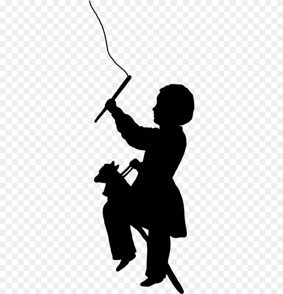 Victorian Era Silhouette Of Girl Boy Playing With Boy, Gray Free Transparent Png