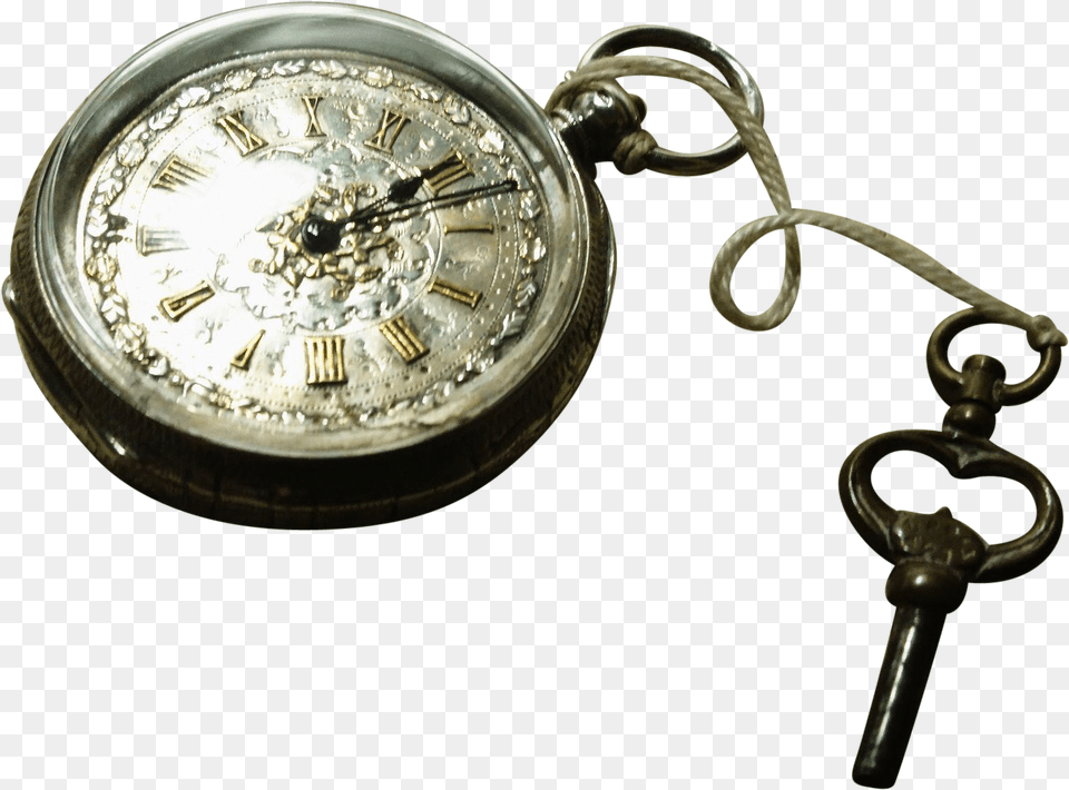 Victorian Fine Silver Pocket Watch Fob Watch, Wristwatch Free Png