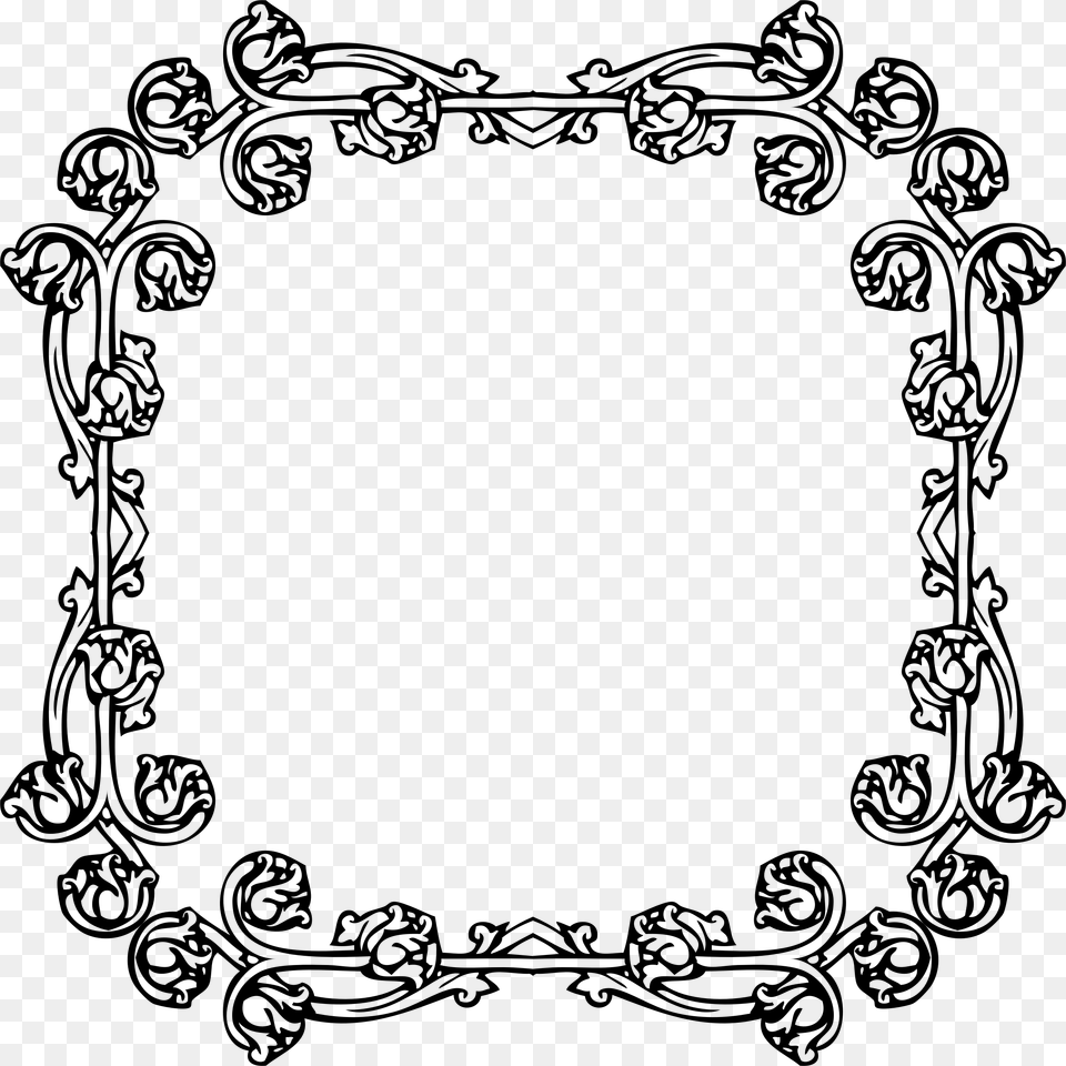 Victorian Frame Circle, Gray Free Png Download