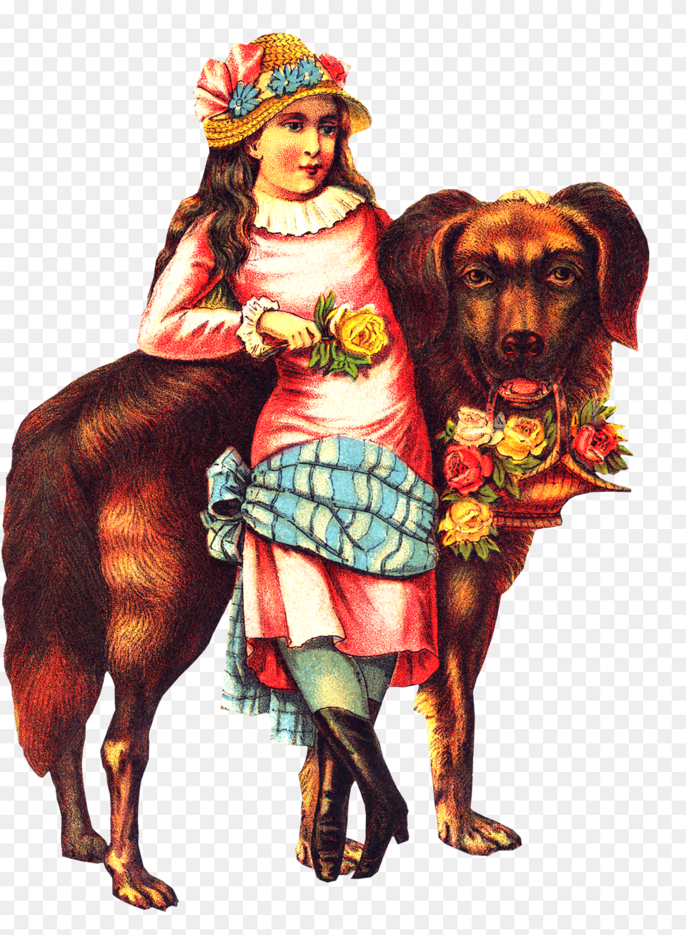 Victorian Girl Big Dog Clipart Victorian Clip Art Dog, Adult, Person, Woman, Female Png