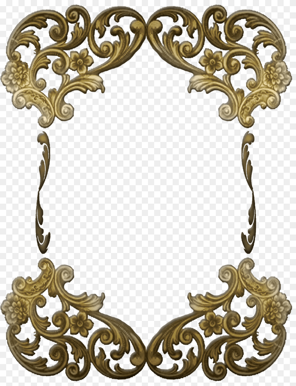 Victorian Golden Ornate Frame, Bronze, Pattern Free Png