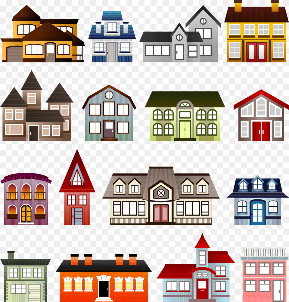 Victorian Homes Clipart Houses Clipart, Neighborhood, Architecture, Building, Housing Free Transparent Png