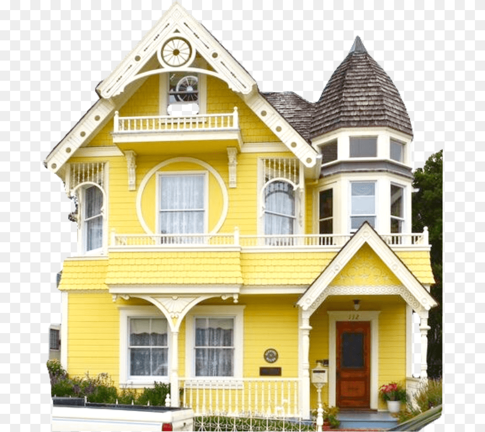 Victorian Houses Clipart Pale Yellow Victorian House, Architecture, Building, Housing, Villa Free Png