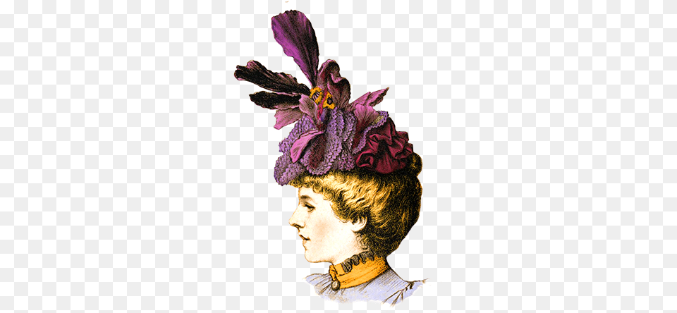 Victorian Ladies Dress Hats Clip Art Victorian Hat, Clothing, Purple, Painting, Accessories Free Transparent Png