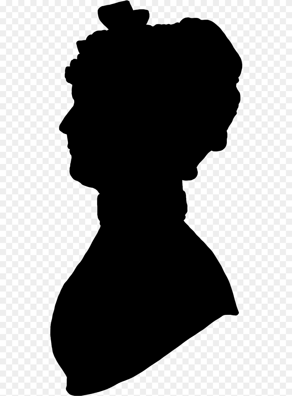 Victorian Lady Silhouette, Gray Png Image