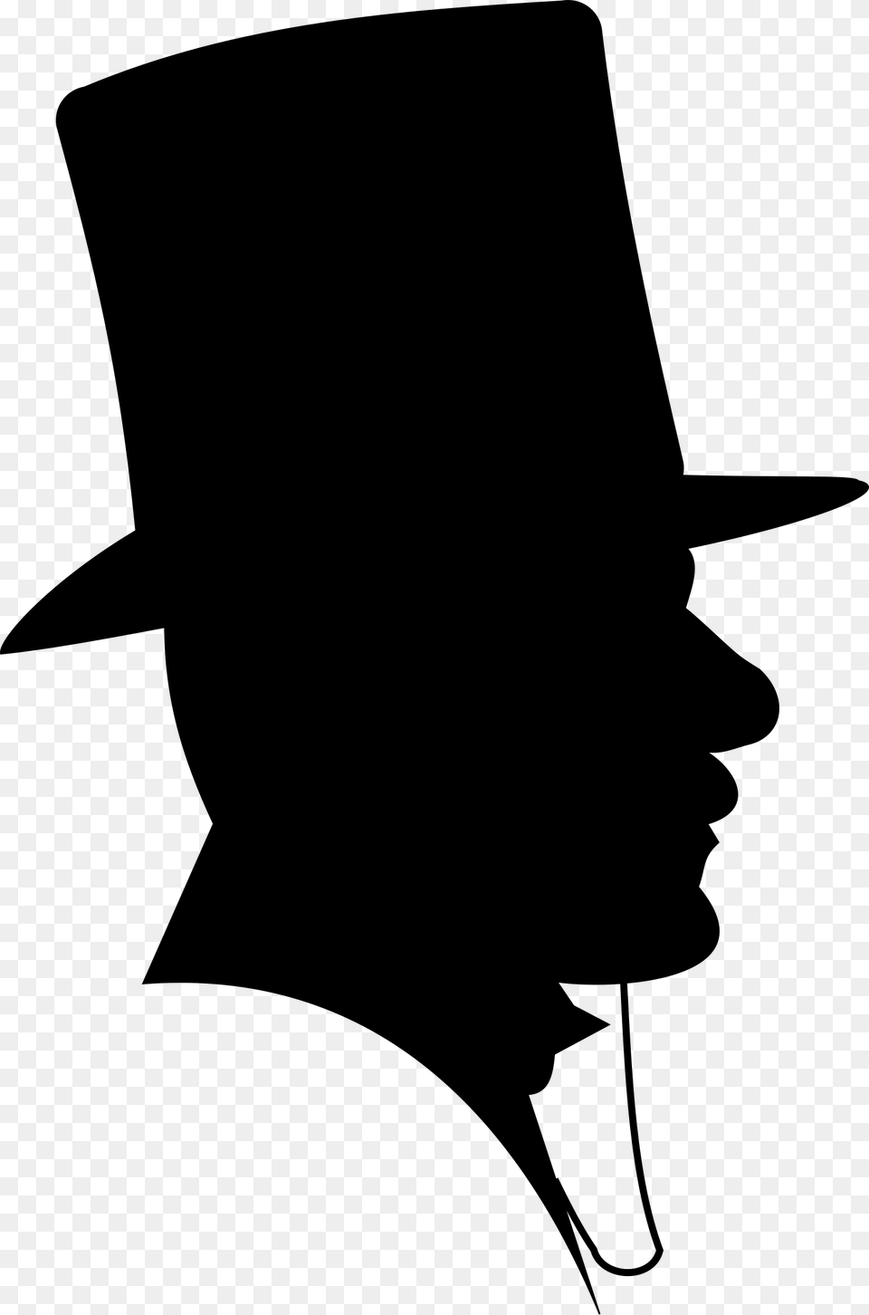 Victorian Man Silhouette Top Hat Transparent, Clothing, Person, Head, Face Png
