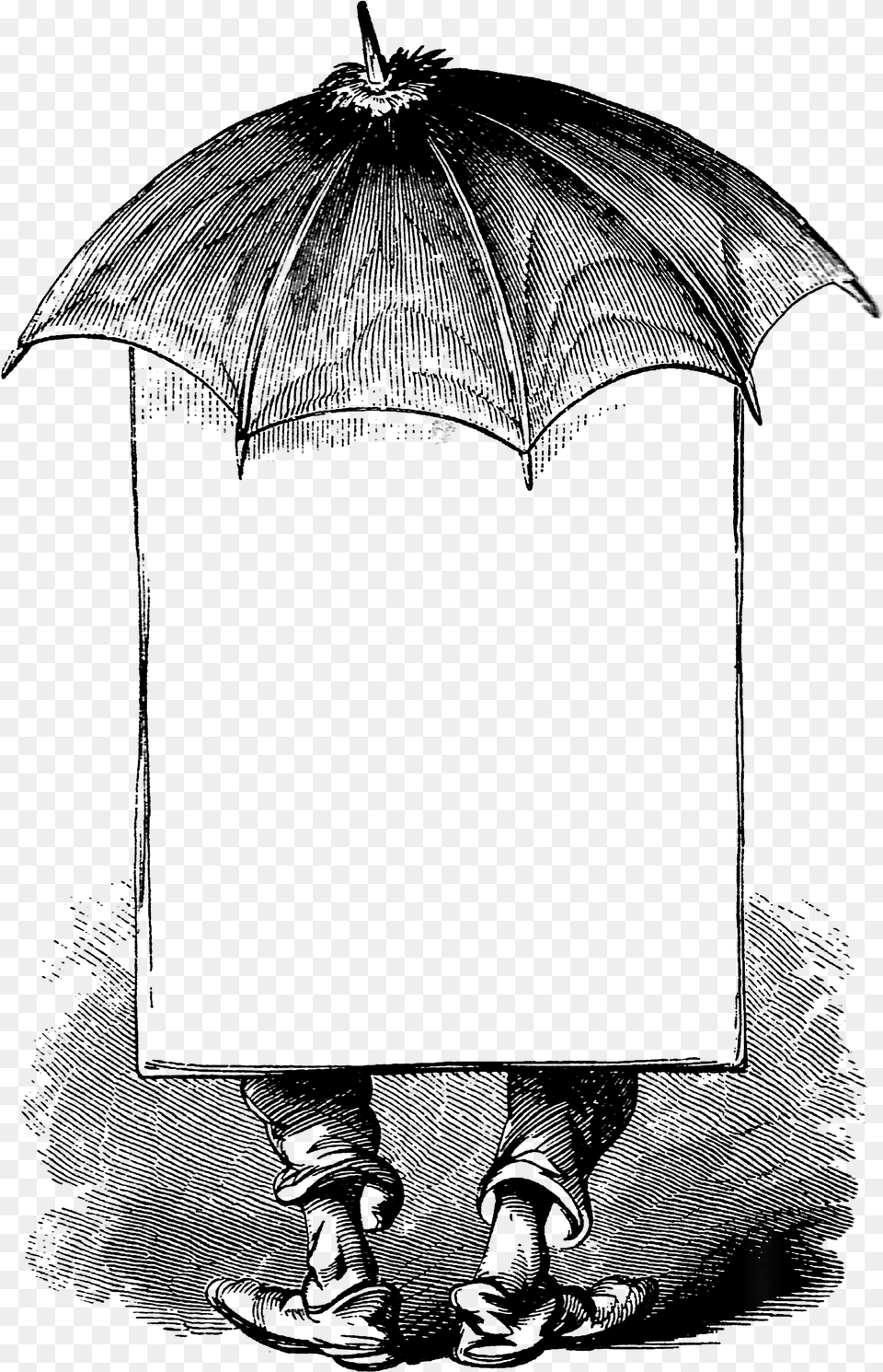 Victorian Man Umbrella Advertising Blank Banner Umbrella, Gray Free Transparent Png