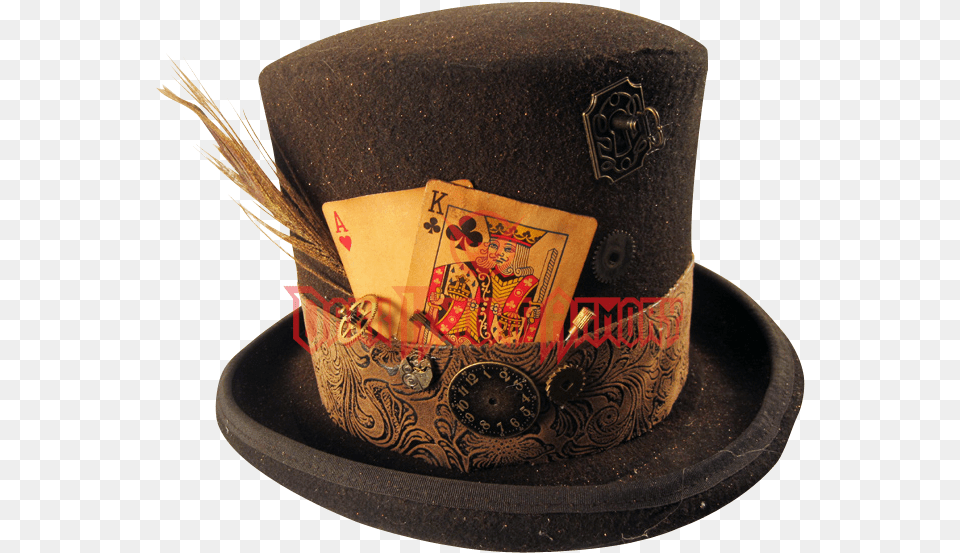 Victorian Mens Hats Top Hat With Cards, Clothing, Baseball Cap, Cap, Adult Free Png Download