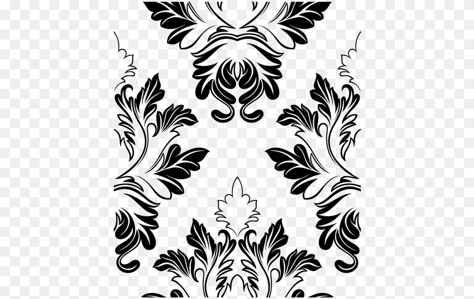 Victorian Pattern Floral Art Deco Dividers Frames Clipart Pattern Border Design Black And White, Gray Png