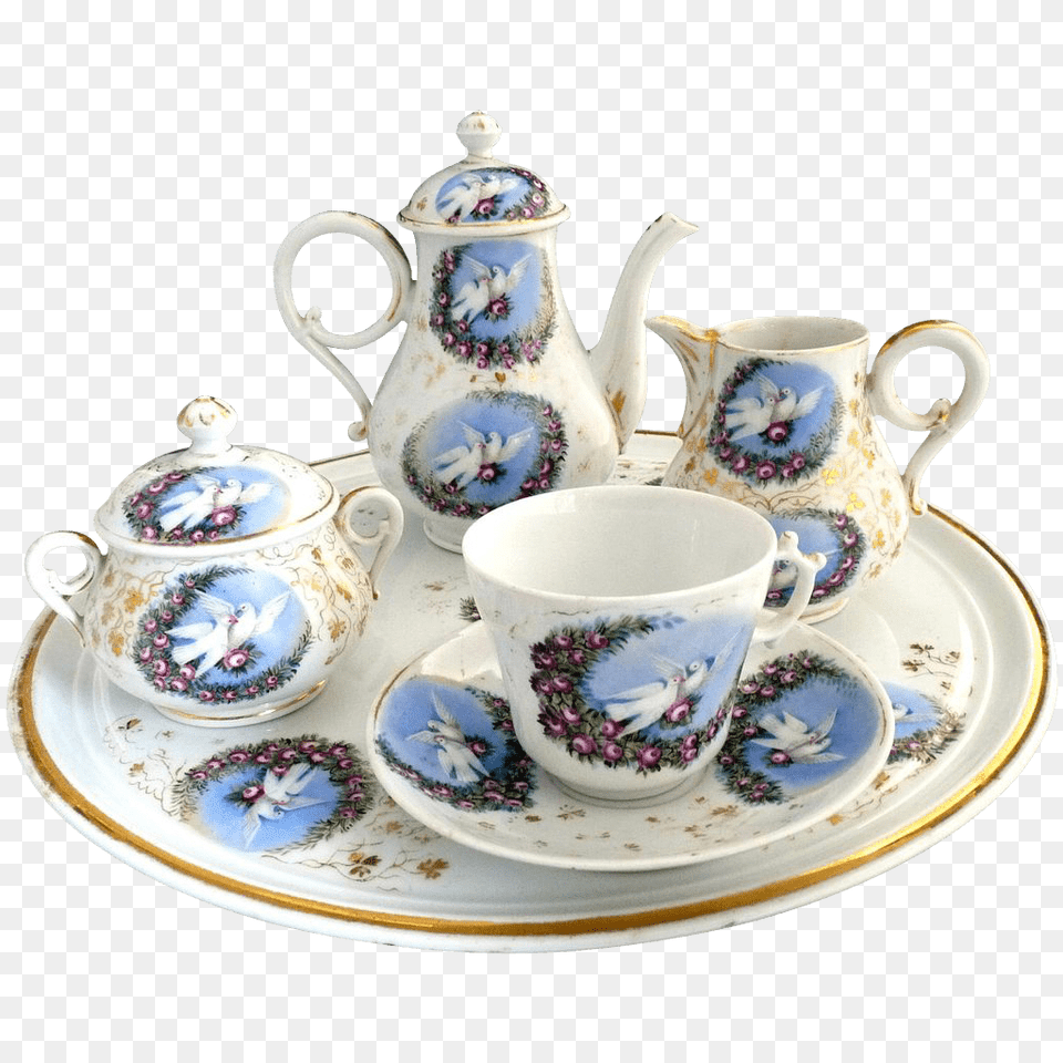 Victorian Porcelain Tea Set, Art, Cup, Pottery, Saucer Free Transparent Png