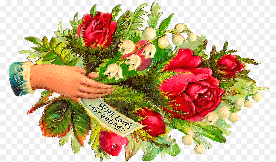 Victorian Rose Clip Art Wallpaper Background Flower Bouquet, Plant, Pattern, Graphics, Flower Bouquet Free Png