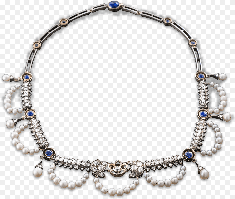 Victorian Saltwater Pearl And Diamond Necklace Bracelet, Accessories, Jewelry Free Png