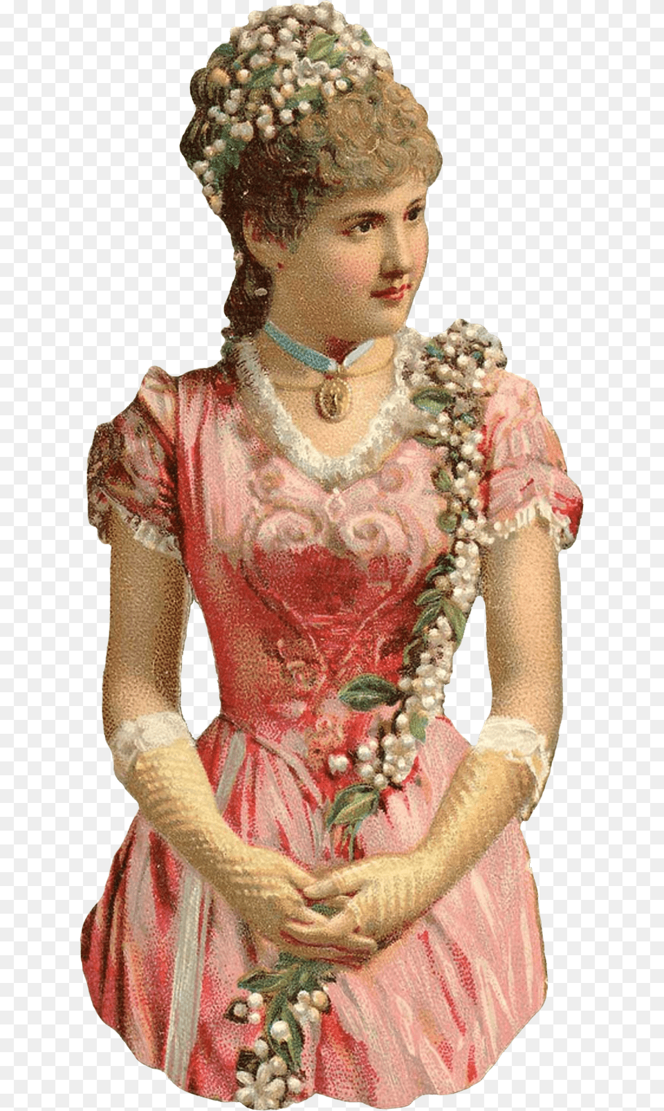 Victorian Scraps Lovely Glove Ladies, Woman, Adult, Wedding, Bride Png Image