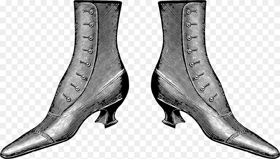 Victorian Shoes, Gray Free Png