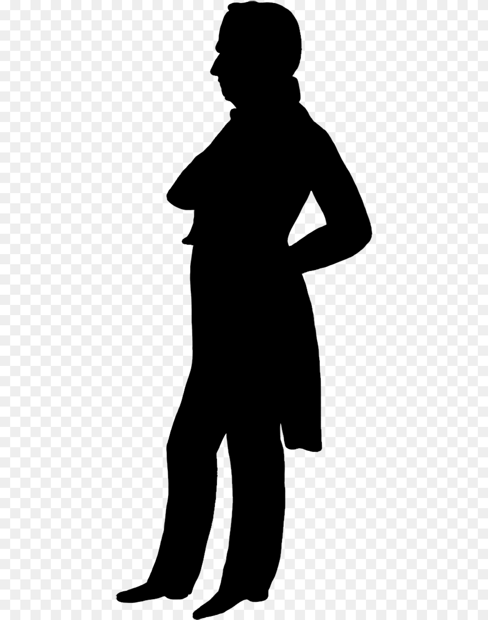 Victorian Silhouette Clipart Victorian Man Silhouette, Gray Free Png