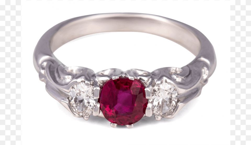 Victorian Style 18ct White Gold Ruby Amp Diamond White Gold Ruby, Accessories, Gemstone, Jewelry, Ring Free Transparent Png