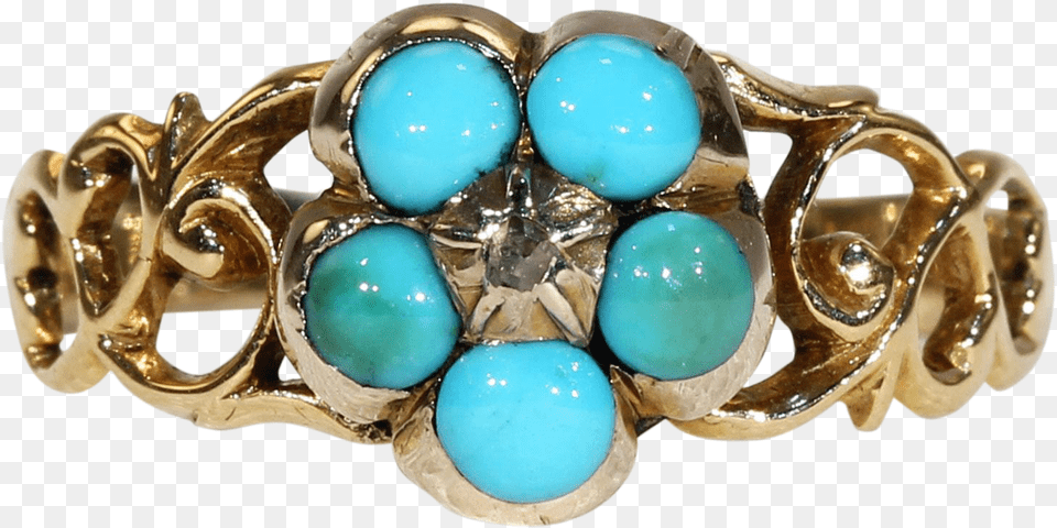 Victorian Turquoise Diamond Forget Me Not Ring Gold Turquoise Ring, Accessories, Jewelry, Egg, Food Free Png Download