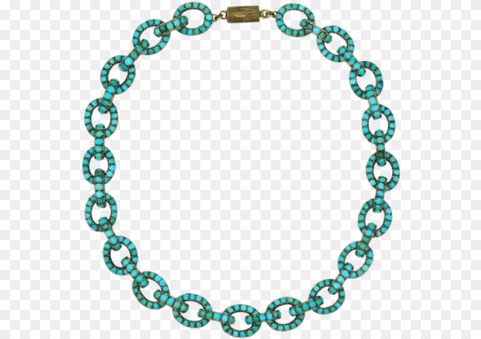 Victorian Turquoise Pav Chain Link Necklace Circle Of Chains Transparent, Accessories, Bracelet, Jewelry Free Png Download