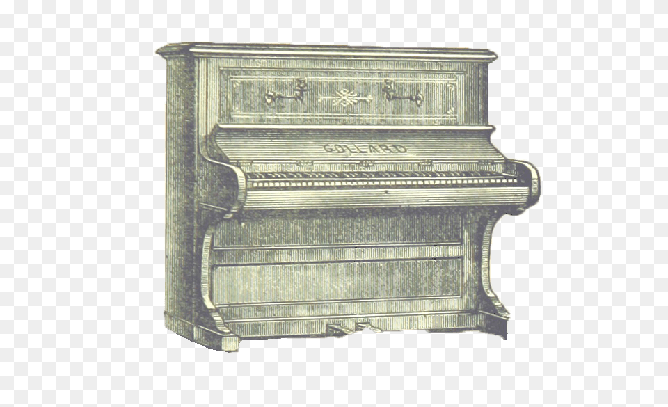 Victorian Vintage Piano, Keyboard, Musical Instrument, Upright Piano, Mailbox Png
