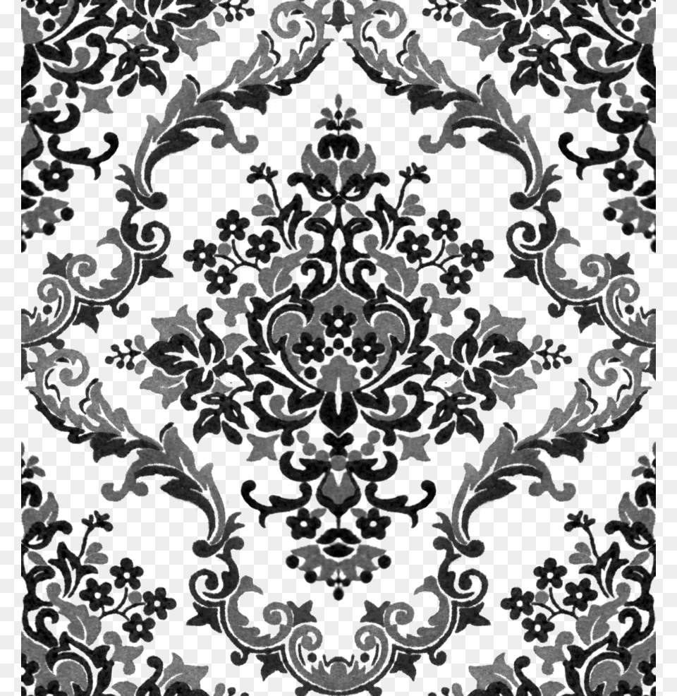 Victorian Wallpaper Pattern Black And White Download Rosa Mit Monogramm Vintager Damast Karte, Gray Free Png