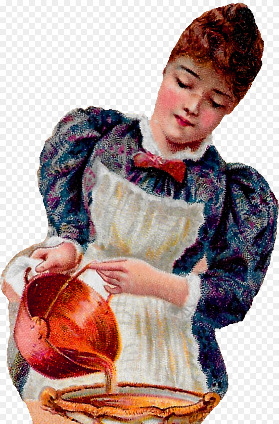 Victorian Woman Making Pie Download Image History Of American Cooking Book, Adult, Person, Man, Male Png