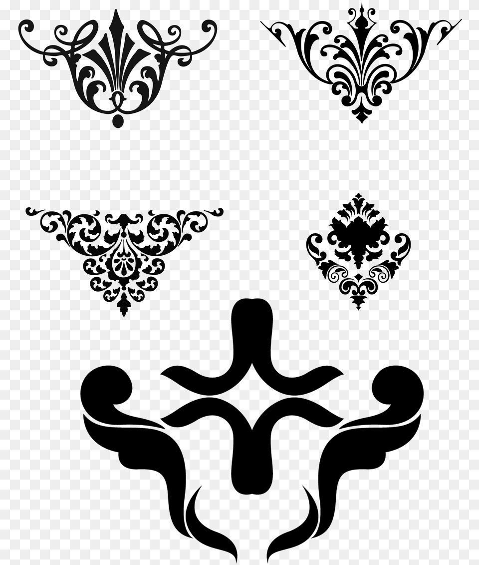 Victorianart Bingkai Batik Vector, Gray Free Transparent Png