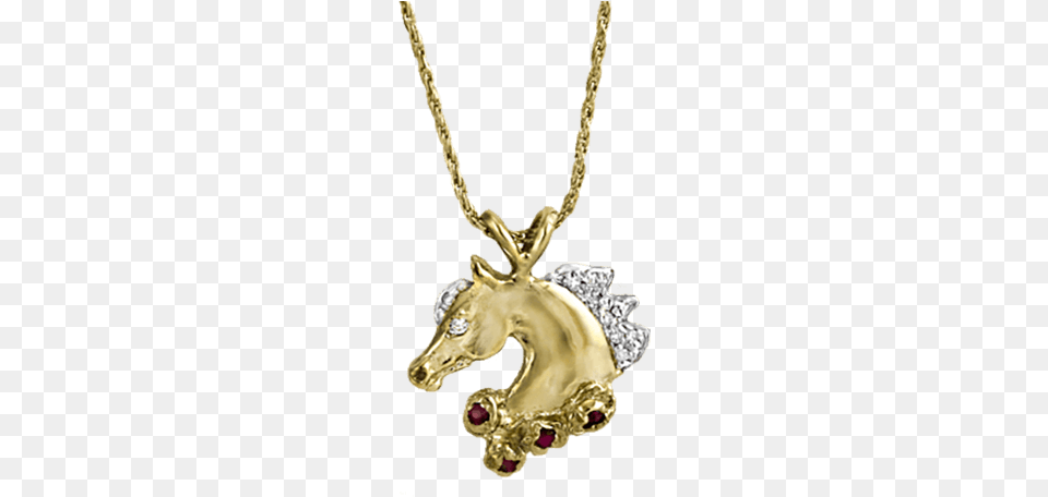 Victory Wreath Horse Pendant In Gold With Diamonds Locket, Accessories, Jewelry, Necklace Free Png