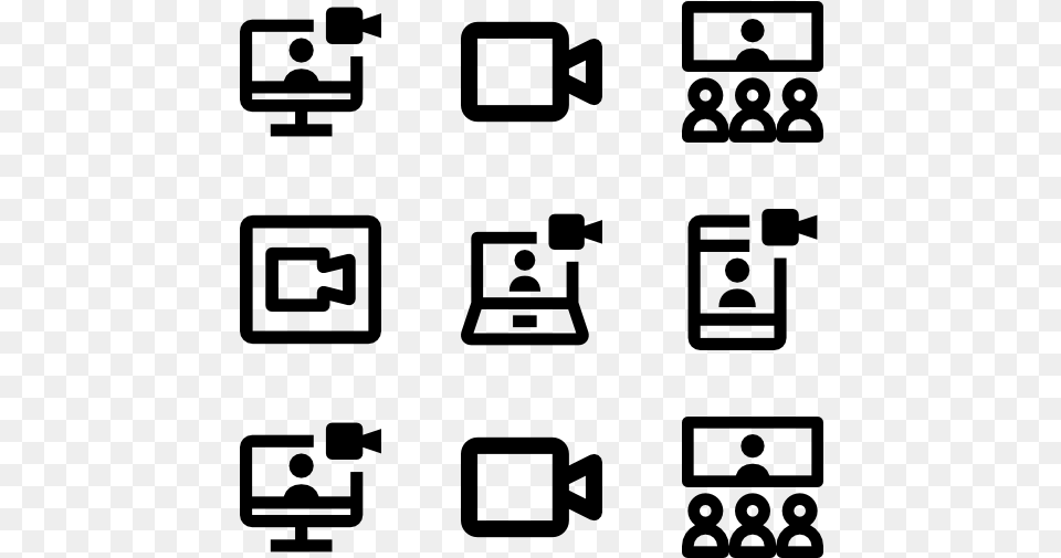 Video Call Technology Icons, Gray Png