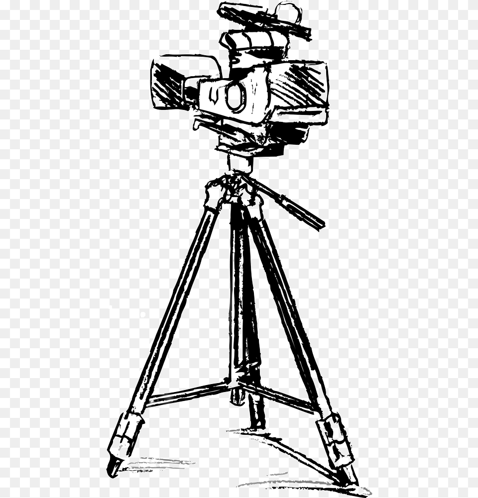 Video Camera Drawing Draw A Video Camera, Tripod, Bicycle, Transportation, Vehicle Free Png