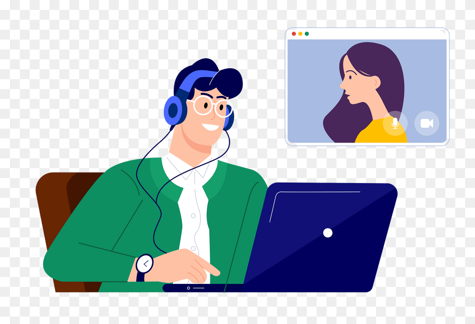 Video Conference Clipart, Adult, Person, Pc, Laptop Png Image