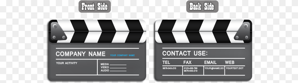 Video Editing Company Business Card Design, Fence, Text, Clapperboard Free Transparent Png