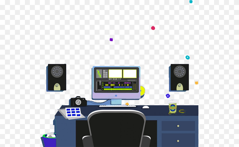 Video Editing Company Computer Desk, Chair, Furniture, Pc, Electronics Free Png Download