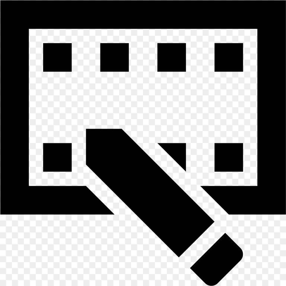 Video Editing Icon, Gray Png