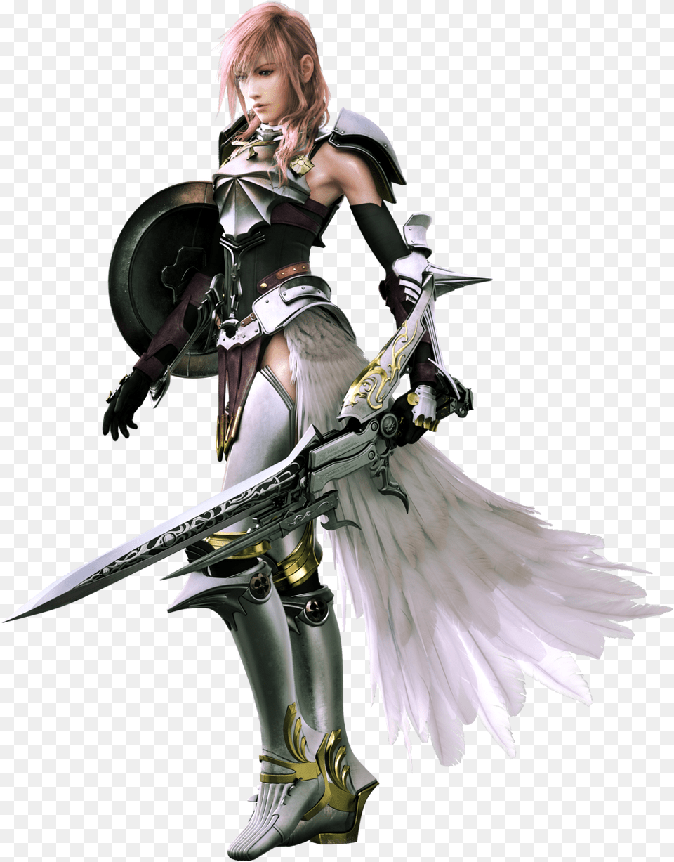 Video Game Characters Lightning Final Fantasy Xiii 2, Weapon, Sword, Clothing, Person Free Png Download