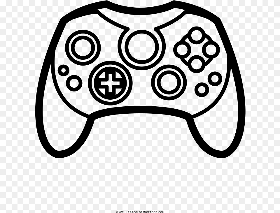 Video Game Controller Coloring, Gray Free Png