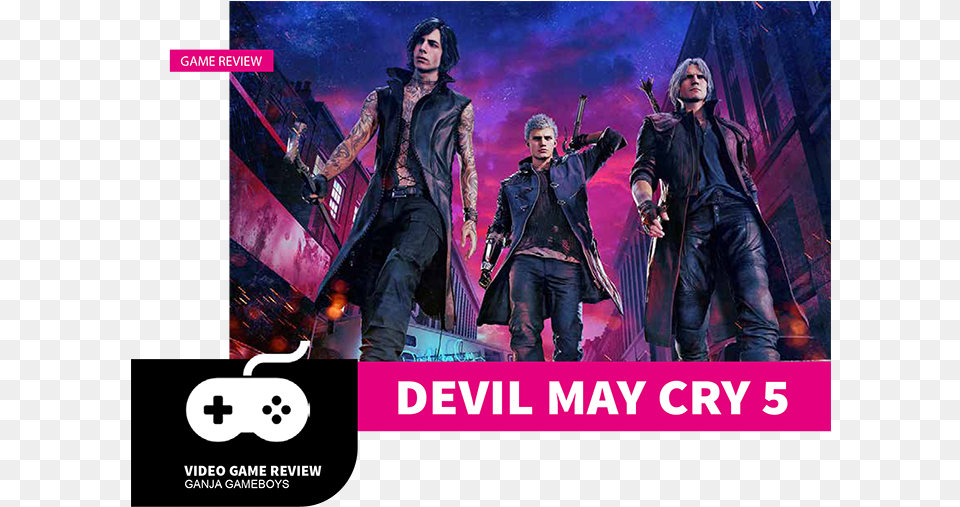 Video Game Review U2013 Devil May Cry 5 The Ganja Gazette Adi Shankar Devil May Cry, Jacket, Advertisement, Clothing, Coat Png Image